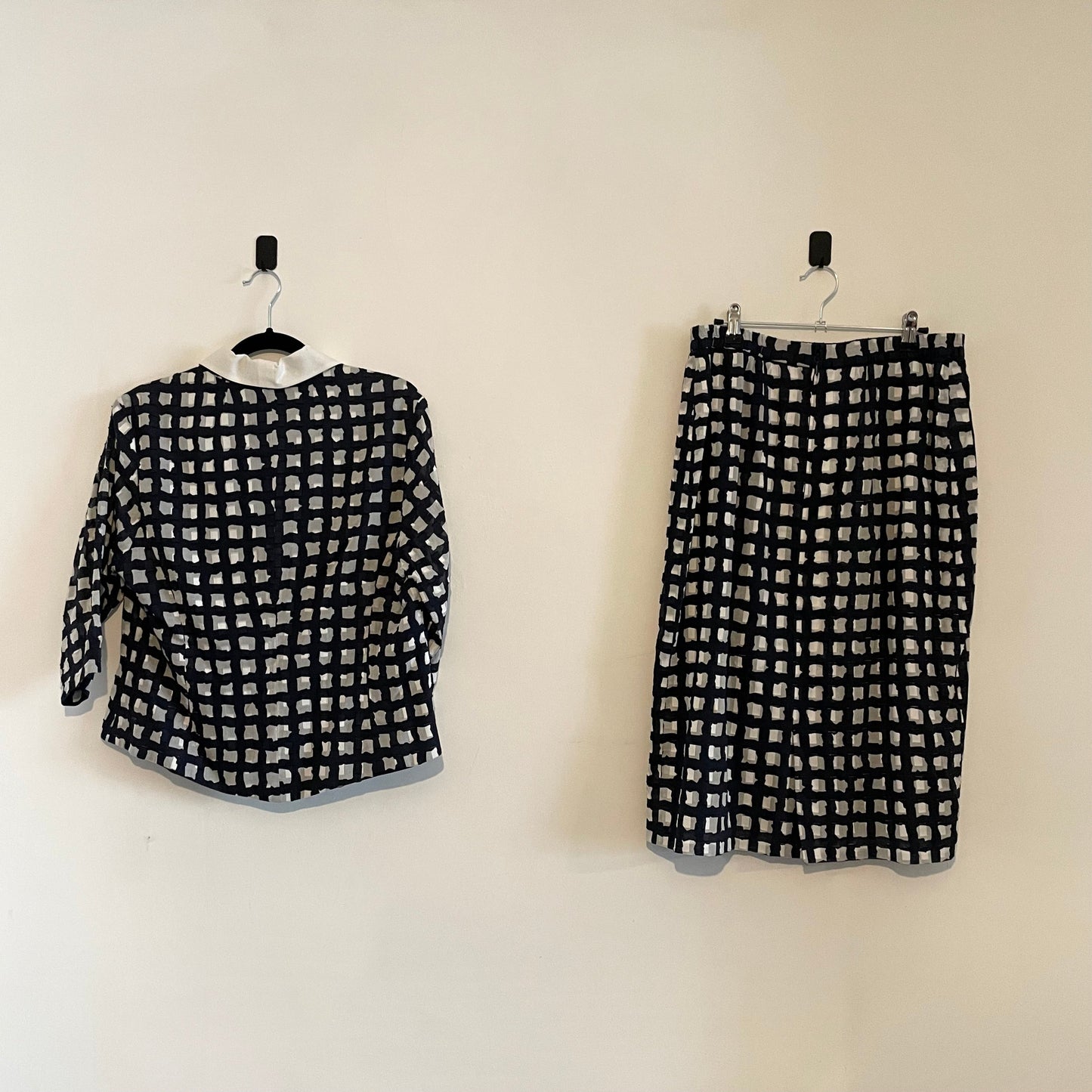 Vintage Black and White Checkered German Sporting Dress Suit Set