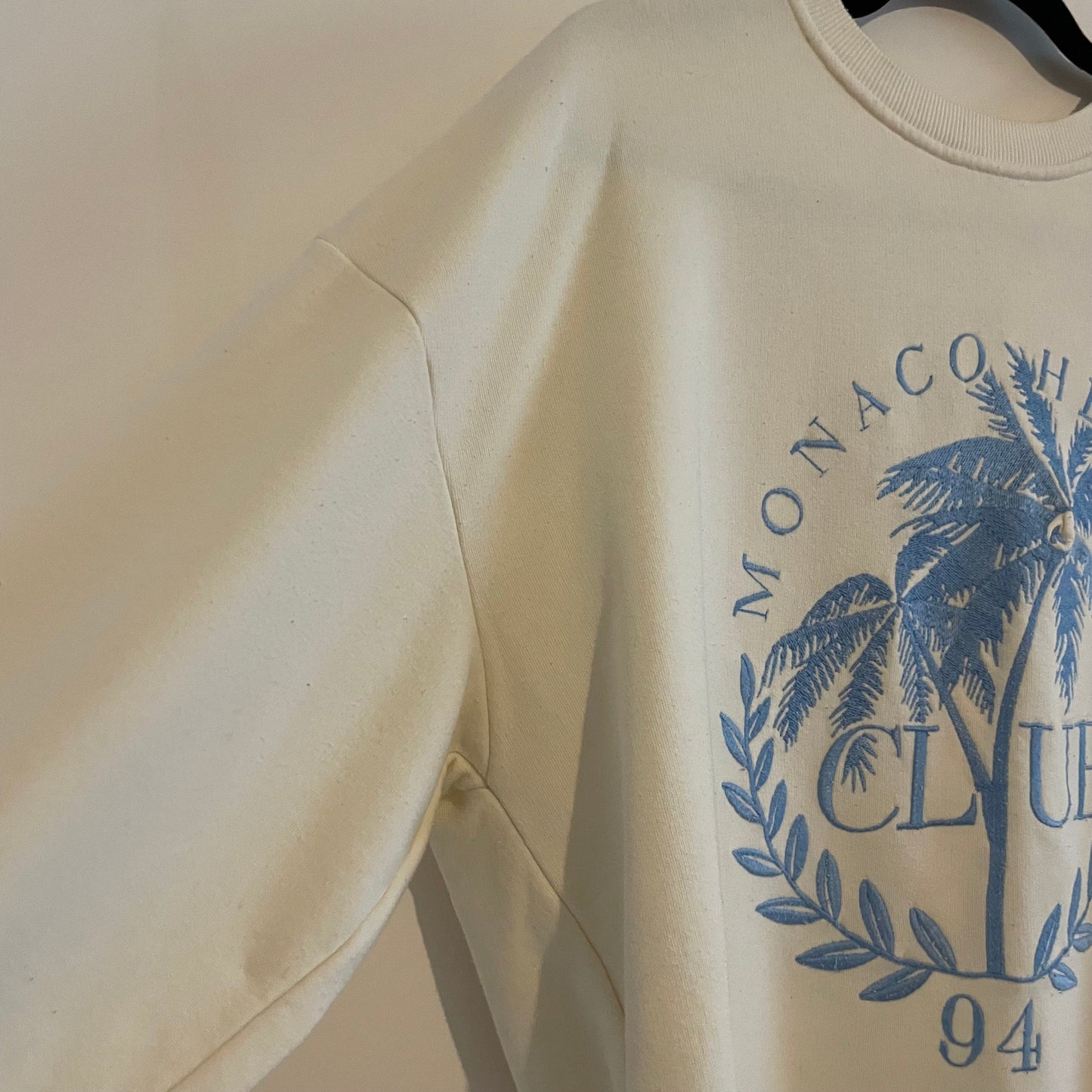 Vintage Monaco Health Club 1994 White and Blue Sweatshirt