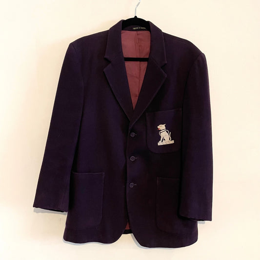 Vintage Royal Wool Cat Motif Embroidered Jacket Blazer. Made in Britain.