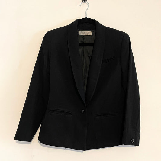 Vintage Planet Pure New Wool Black Classic Jacket Blazer. Made in England