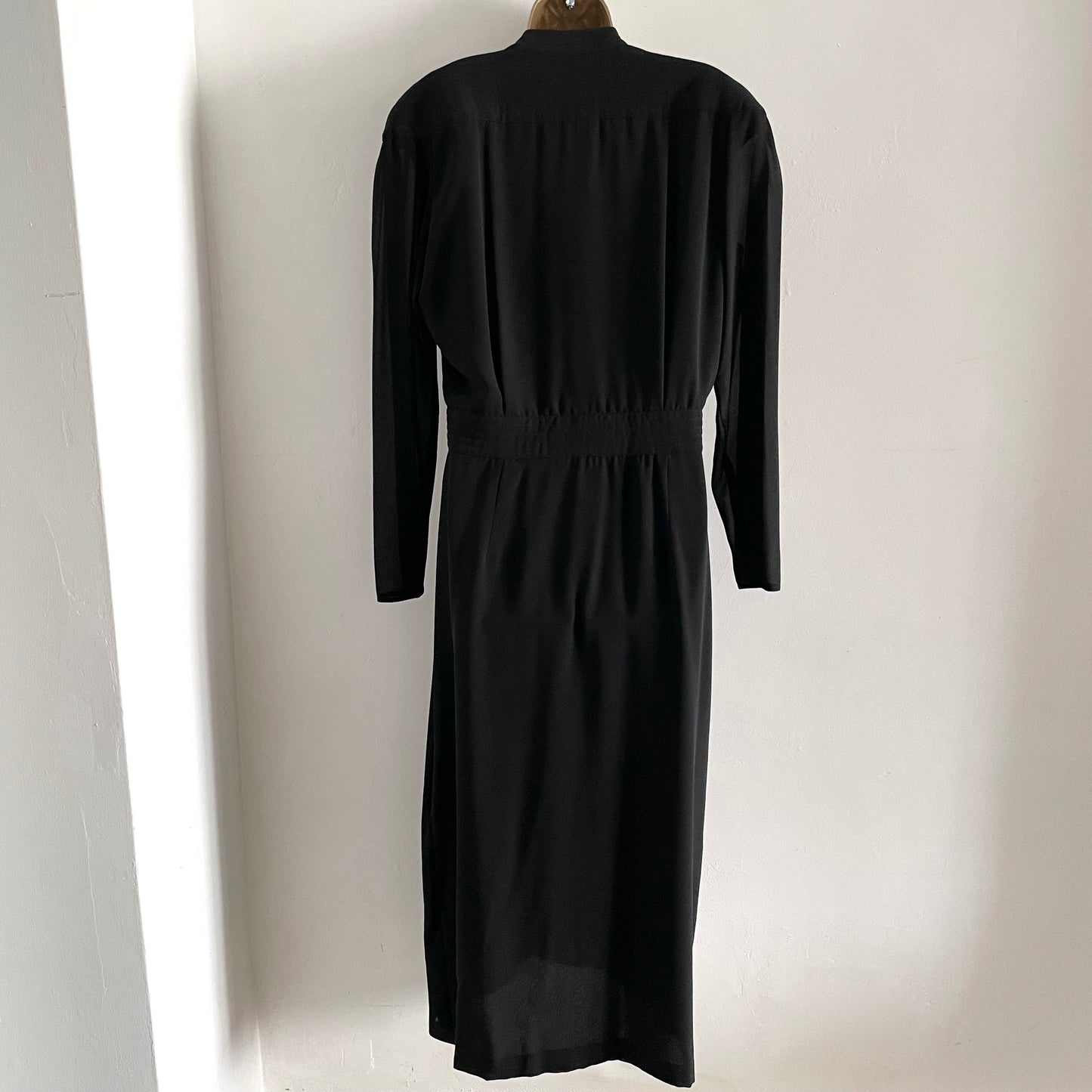 Vintage Parigi Iconic Double Breasted Black Statement Maxi Dress