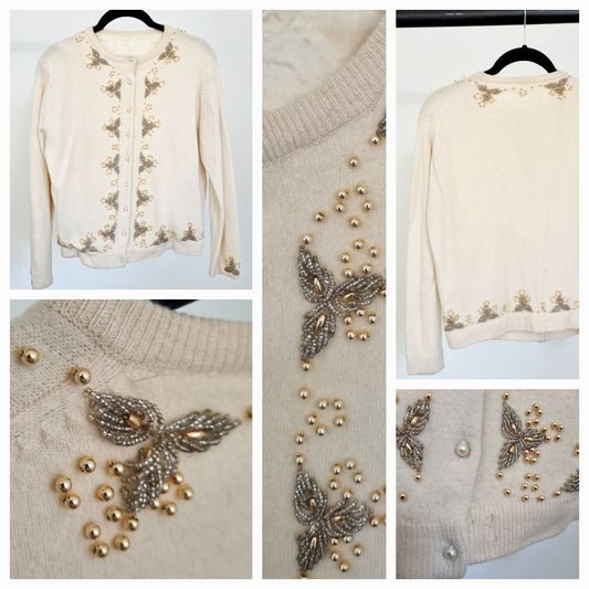 Vintage Beaded Cardigan (MEDIUM)