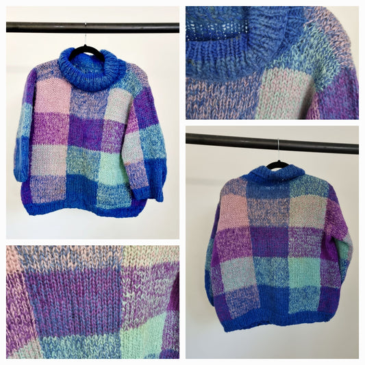 Handmade Vintage Chunky Check Jumper (LARGE)