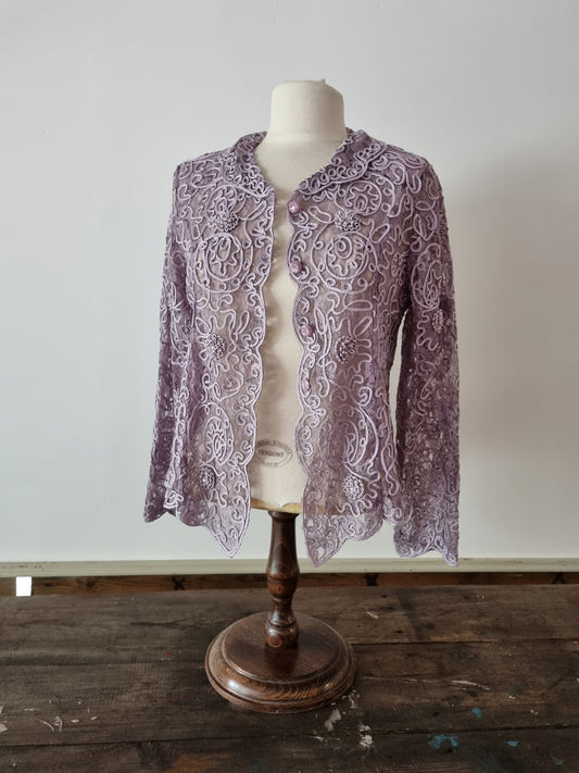 Beautiful Vintage Lilac StephenY 1960s Button Up Shirt Jacket.