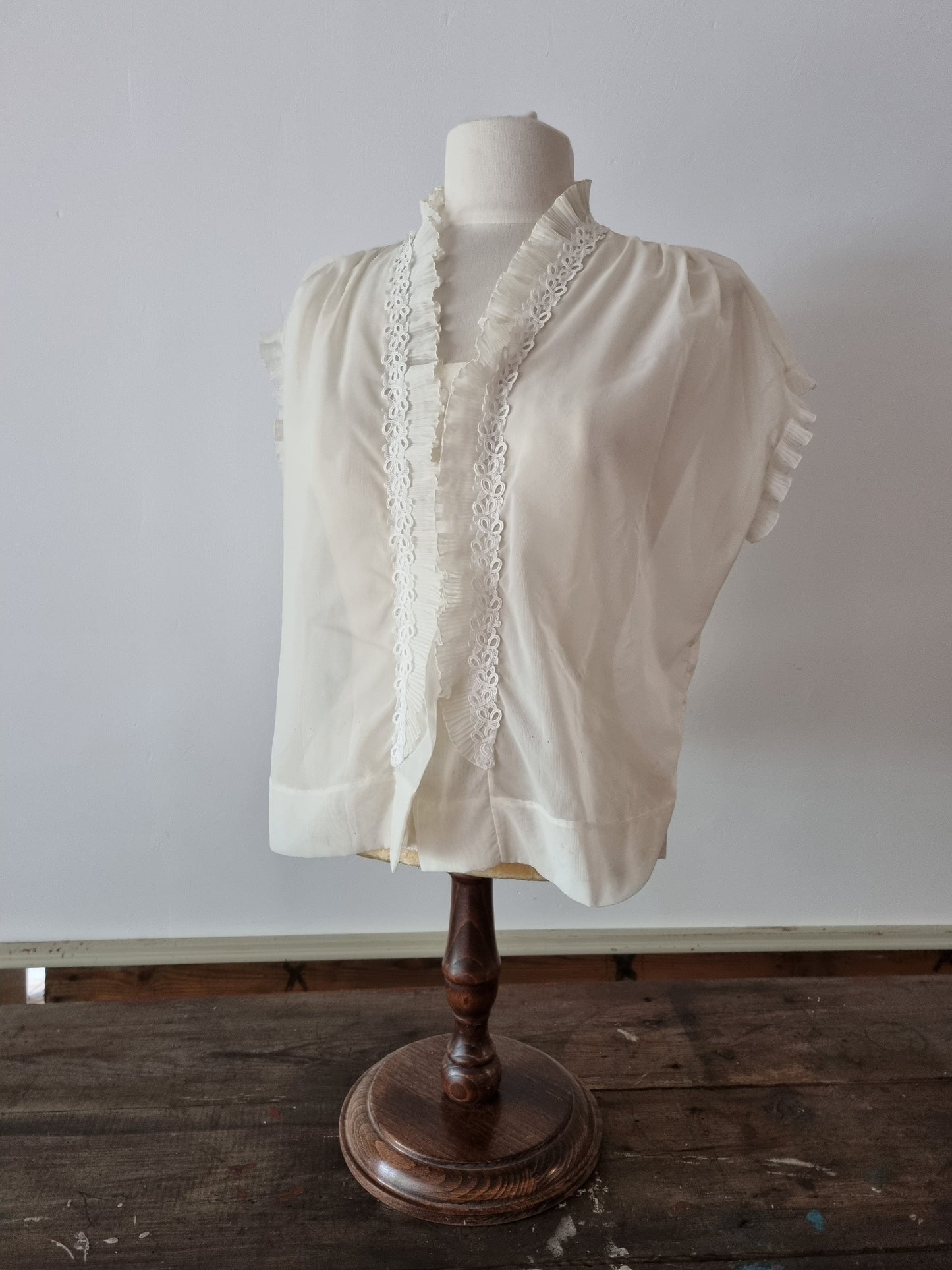 Permanently Pleated Vintage Pyjama Blouse