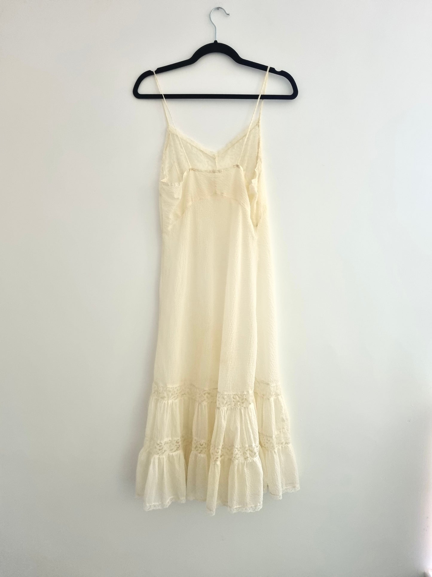 1960s Sylphide Lemon Yellow Detailed Vintage Slip Lingerie, Chemise, Babydoll, Sleepwear