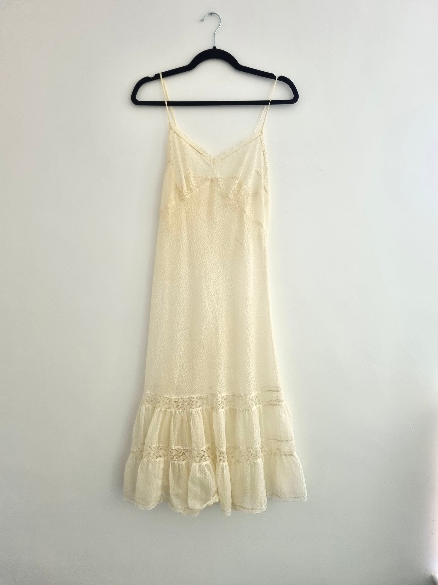 1960s Sylphide Lemon Yellow Detailed Vintage Slip Lingerie, Chemise, Babydoll, Sleepwear