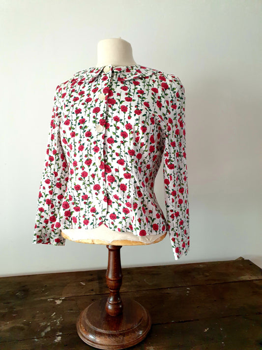 Vintage Red Rose Jacket