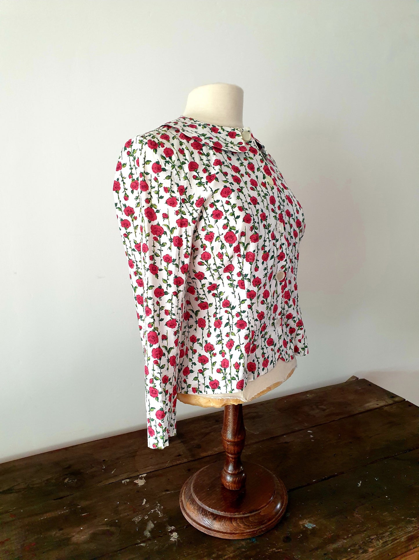 Vintage Red Rose Jacket