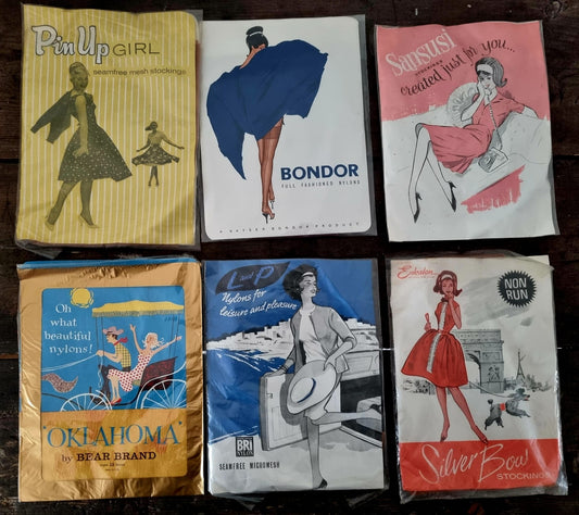 Vintage Stockings and Tights Job Lot x6. Including Bear Brand and Kayser.