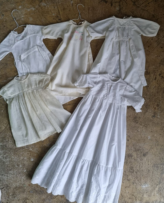 Vintage Antique Christening Dress Job Lot Bundle x5