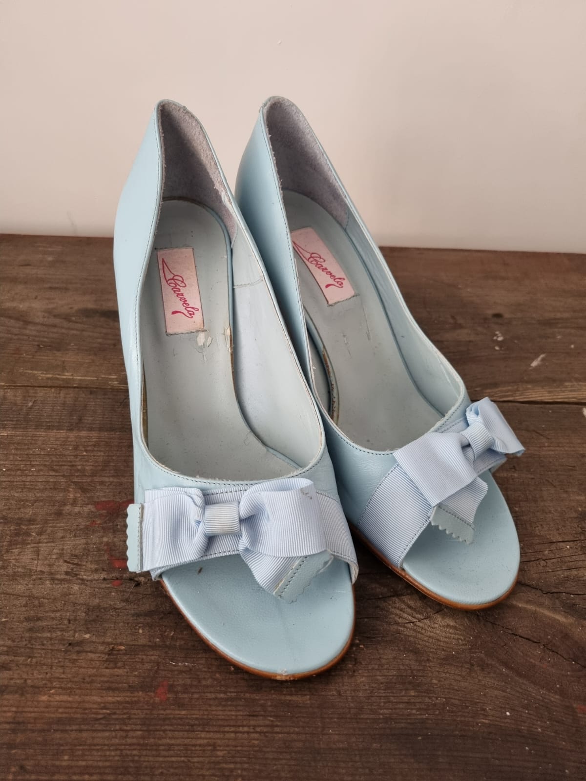 Pale blue store peep toe shoes