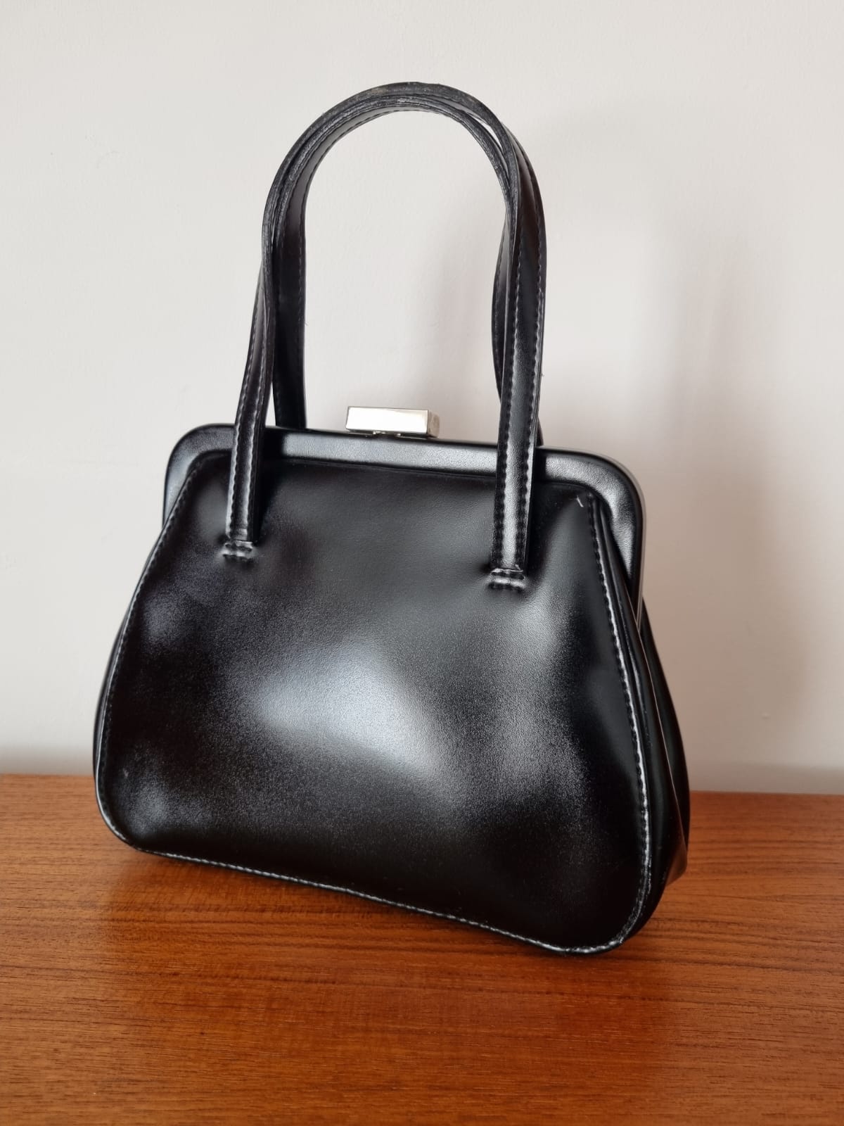 Black Clubhouse by Jane Shilton Mini Top Handle Handbag Vintage Bag |