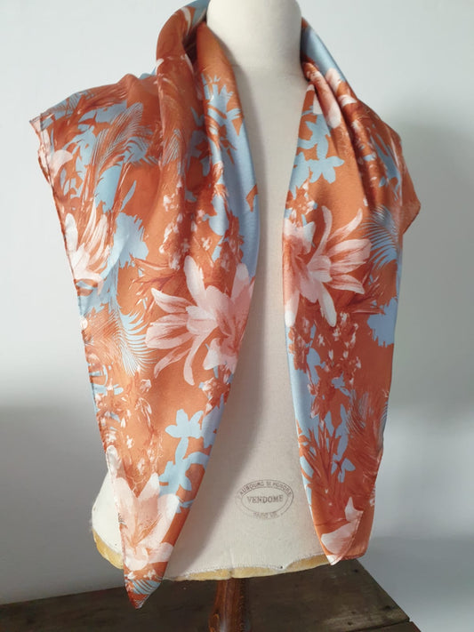 The Coral One. Vintage Scarf | Vintage Accessories | Handmade Unique Design