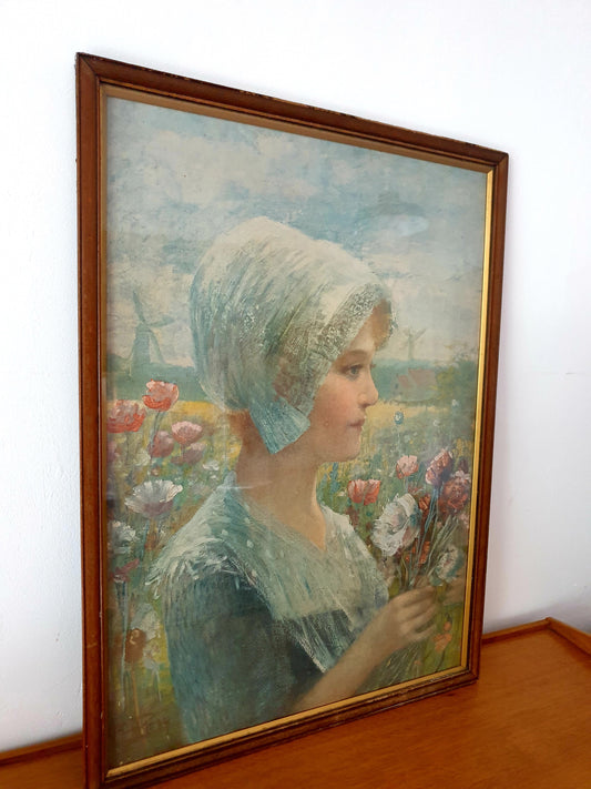 Young Girl Holding Bouquet Art Piece