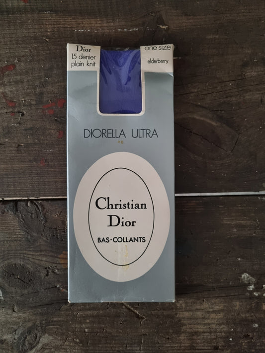 Vintage Dior Diorella 15 Denier Sheer Ultra Tights Elderberry Purple