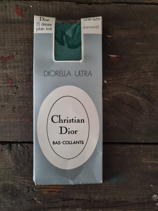 Vintage 15 Denier Sheer Dior Diorella Ultra Tights Green